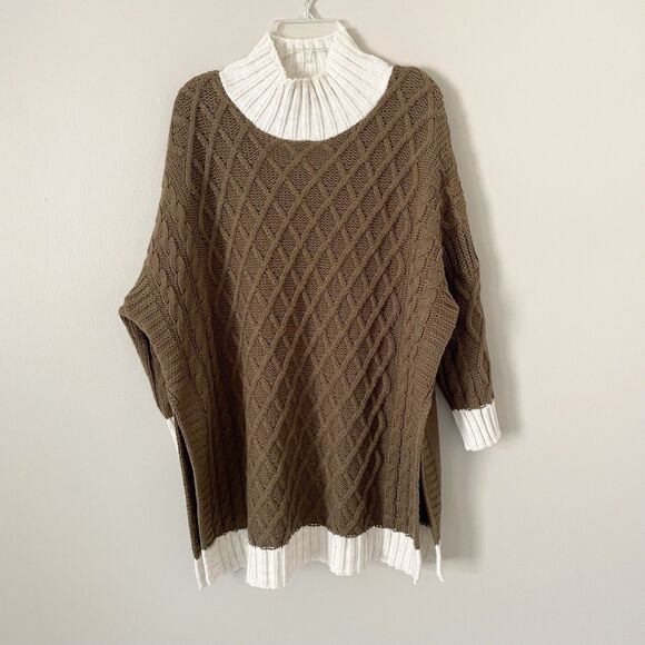 Mersea One Size Fits Most Lisbon Traveler Dolman Sleeve Sweater Side Slits - Picture 1 of 7